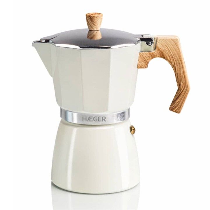 HAEGER CAFETEIRA INOX ITALIANA 6 CHAVENAS BEGE