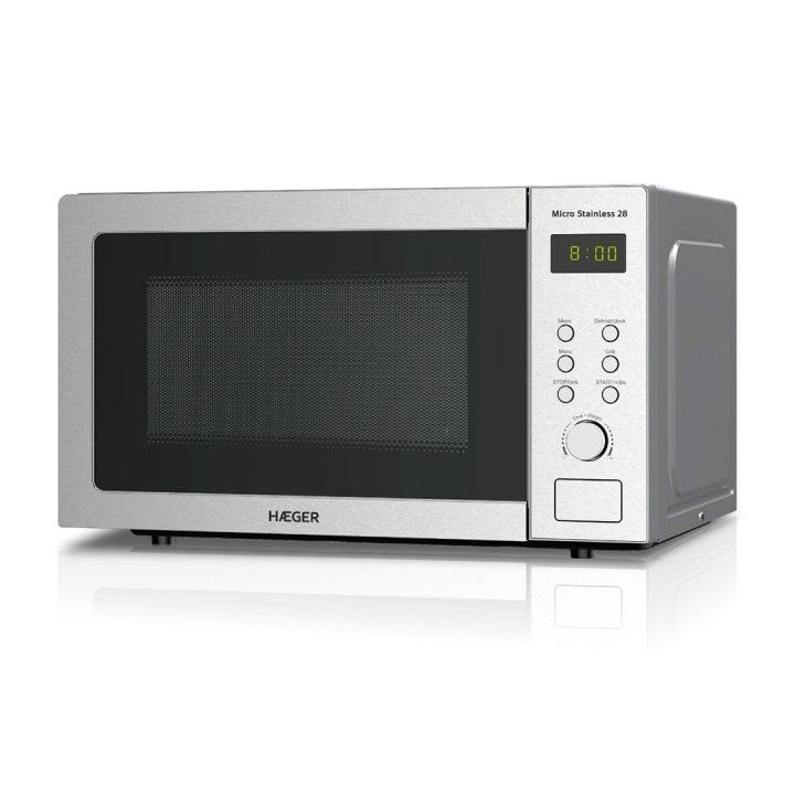 HAEGER MICROONDAS DIGITAL 28LT 900W GRILL1200W INOX