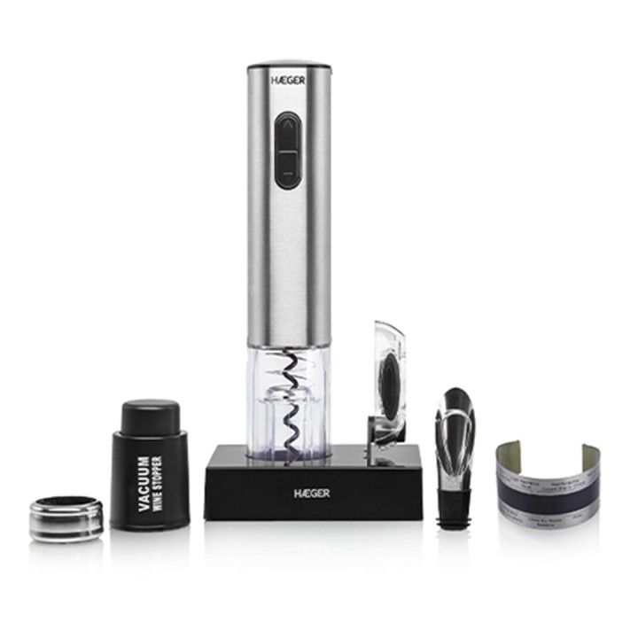 HAEGER SACA ROLHAS ELECTRICO RECARREGAVEL INOX